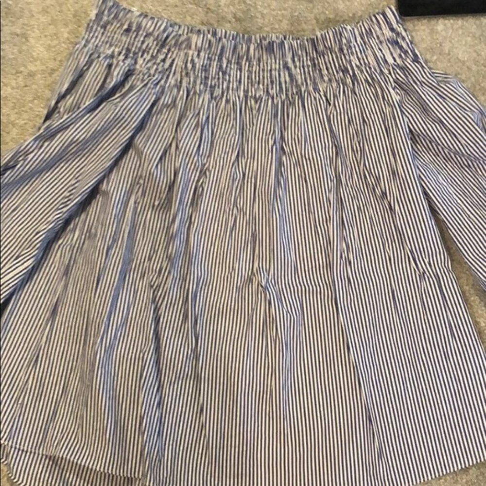 Off the shoulder blue stripes top